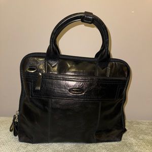 Overland leather travel laptop bag.